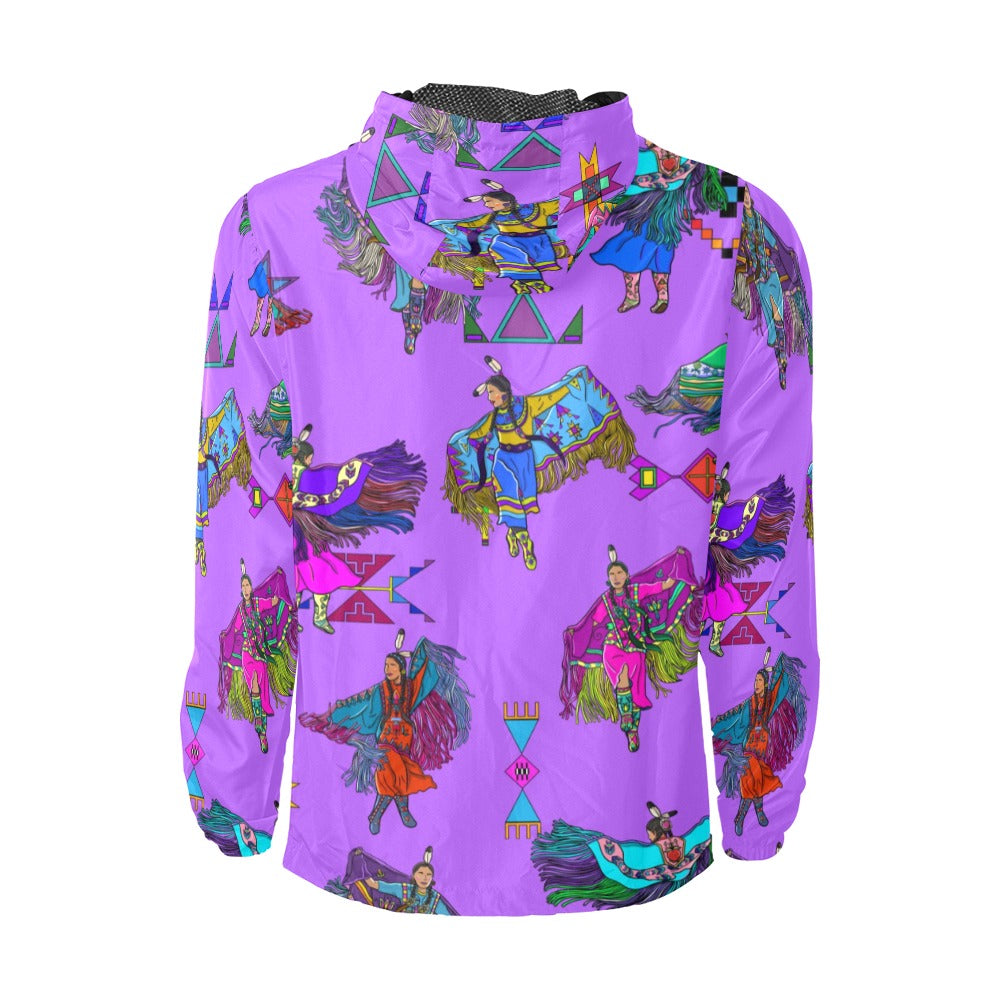 Women's Fancy Dancers Purple Men's Windbreaker