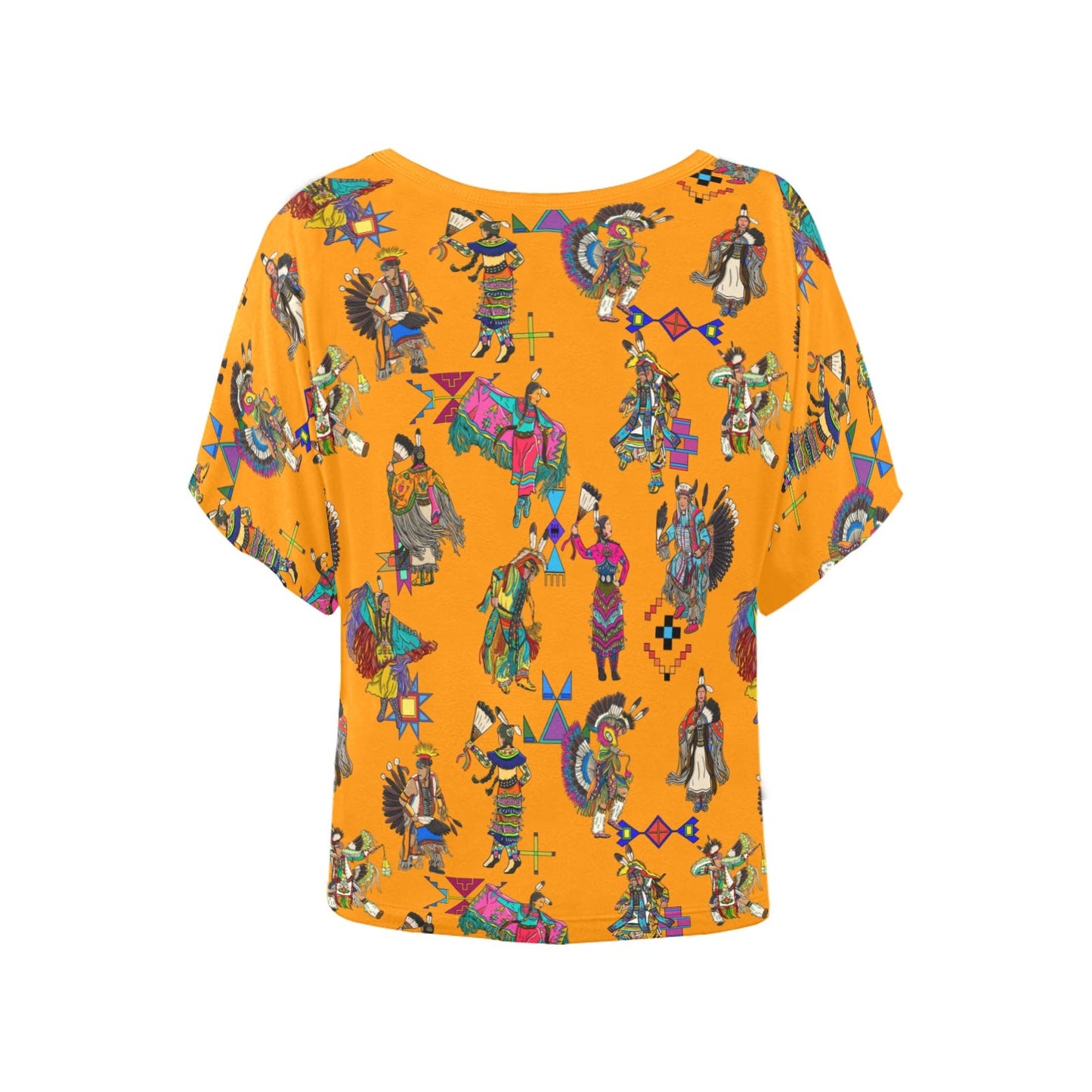 Grand Entry Dancers Orange Women's Batwing-Sleeved Blouse T shirt