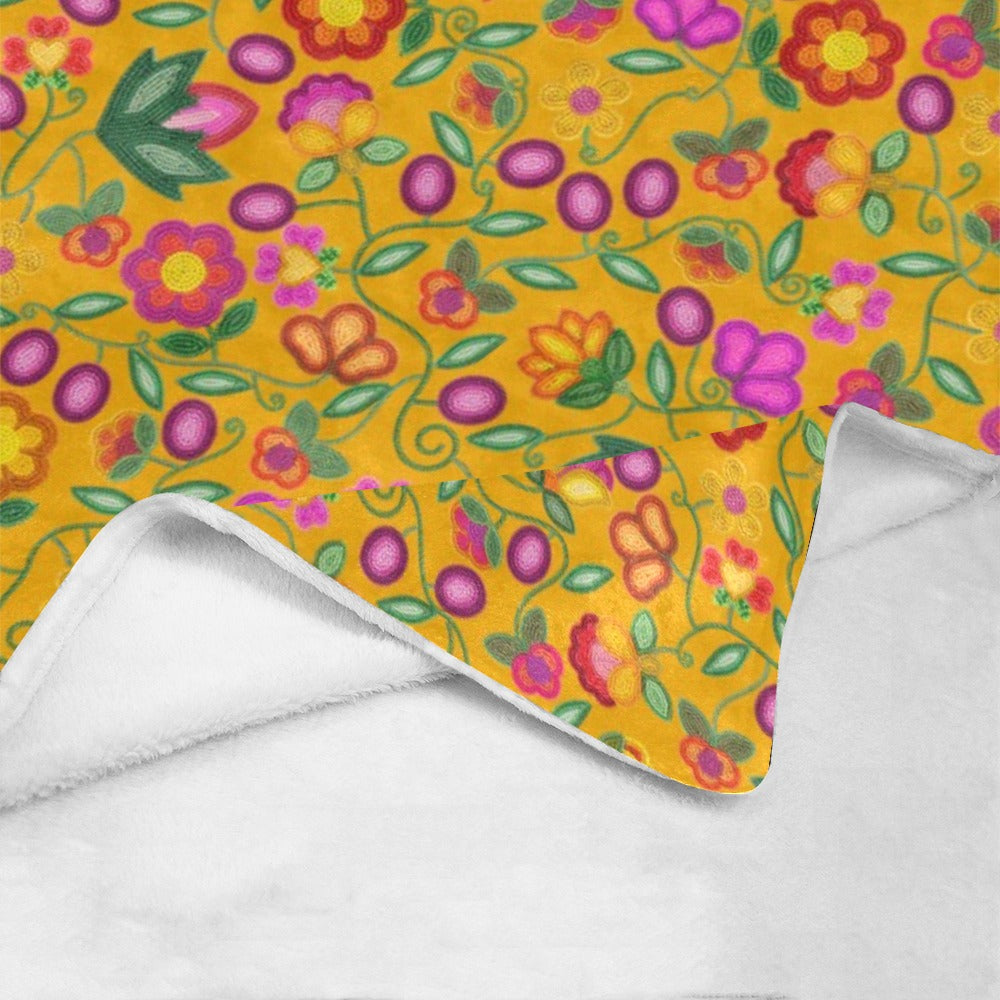Boreal Bounty Yellow Large Micro Fleece Blanket