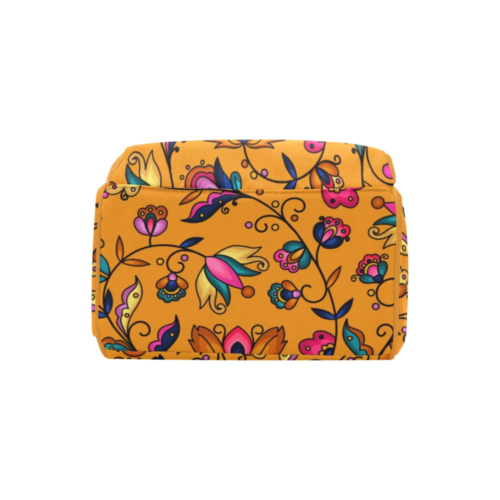 Copper Prairie Petals Orange Multi-Function Diaper Backpack/Diaper Bag