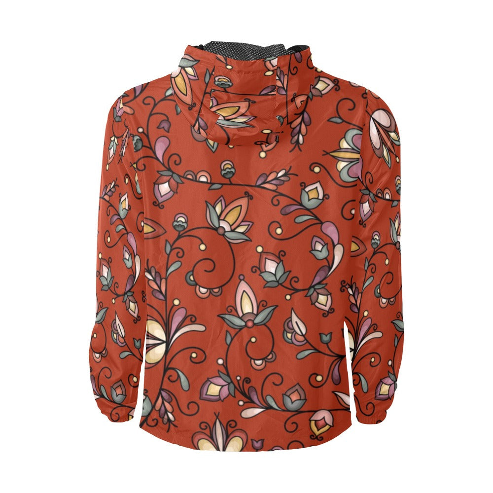 Burnt Sky Petals Red Men's Windbreaker