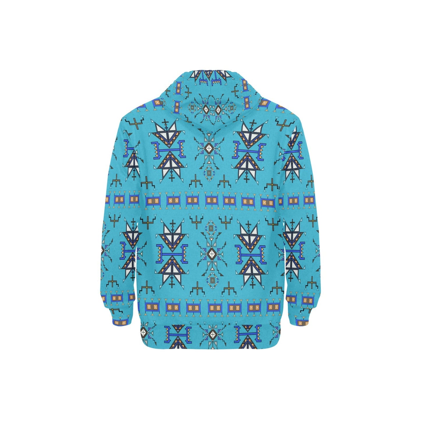 Eagle Strike Blue Men's Long Sleeve Fleece Hoodie