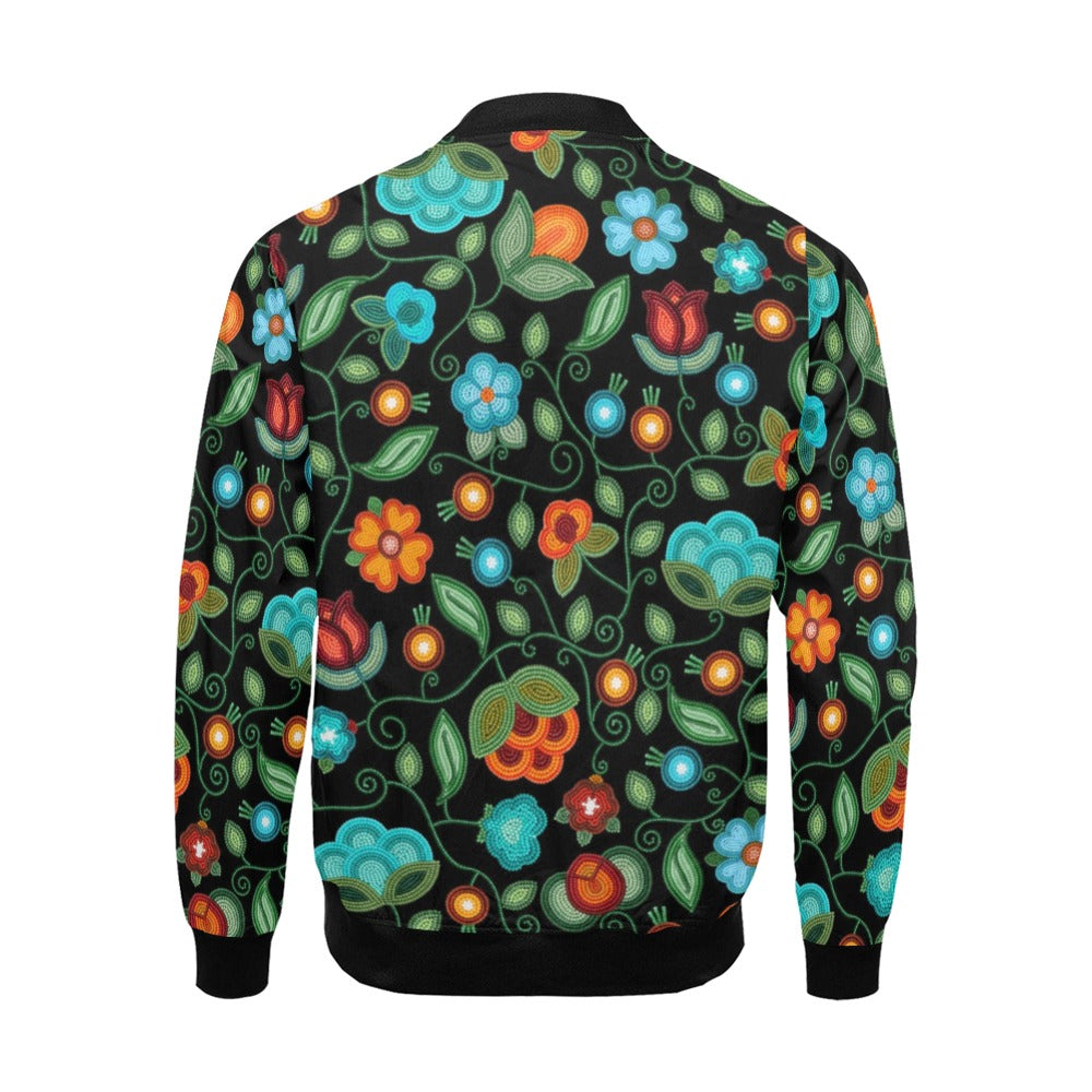 Prairie Fire Petals Black Bomber Jacket
