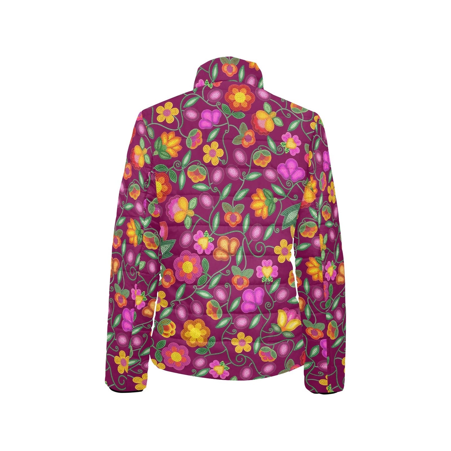 Boreal Bounty Dark Magenta Stand Collar Jacket