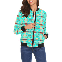 Load image into Gallery viewer, Gathering Earth Turquoise Bomber Jacket for Women
