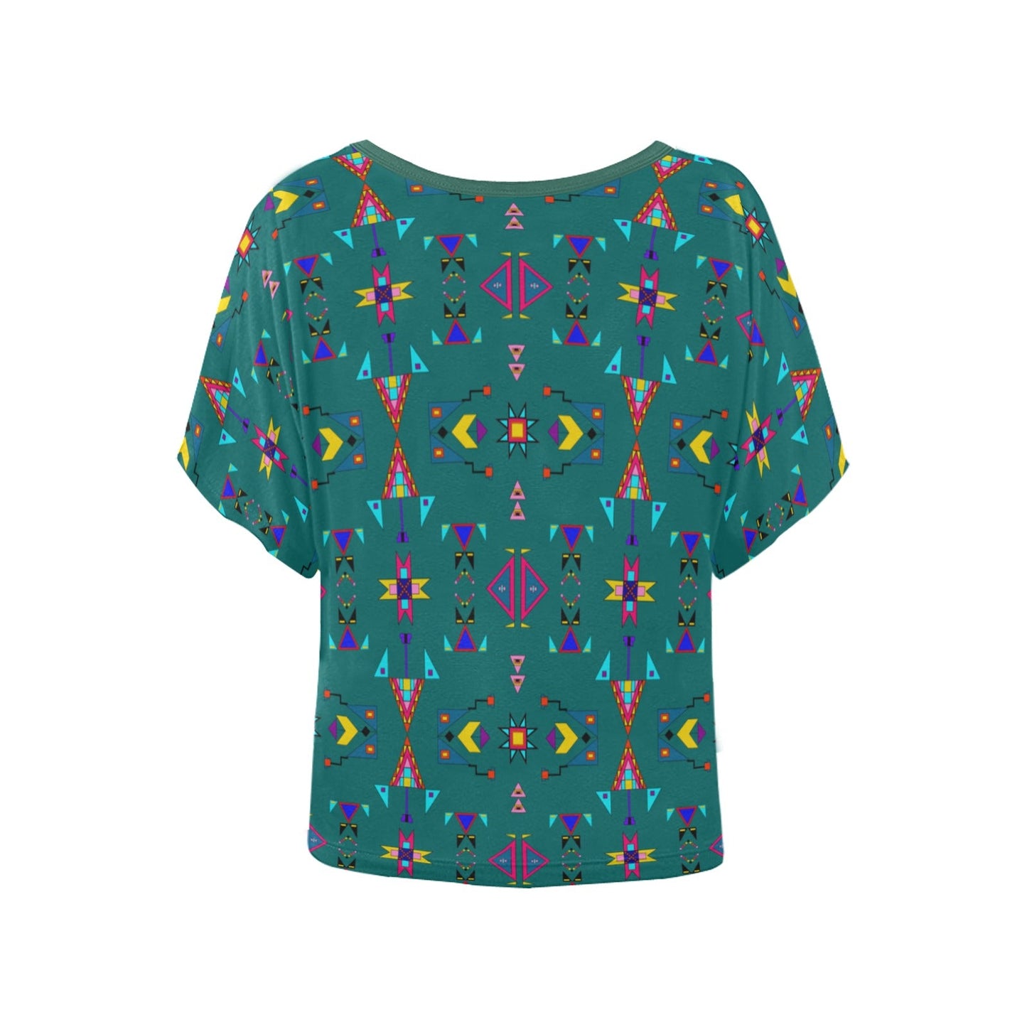 Enemy Territory Teal Women's Batwing-Sleeved Blouse T shirt