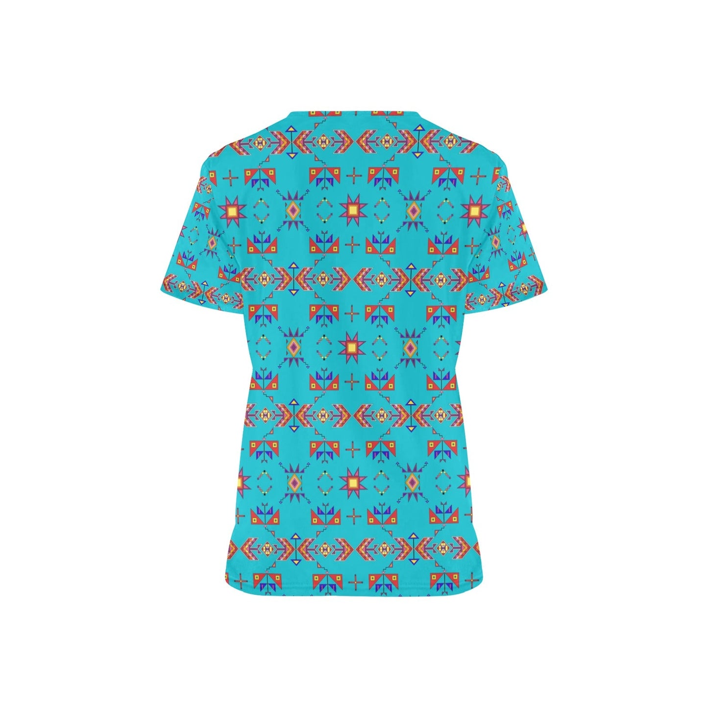 Scattered Generations Turquoise Scrub Top