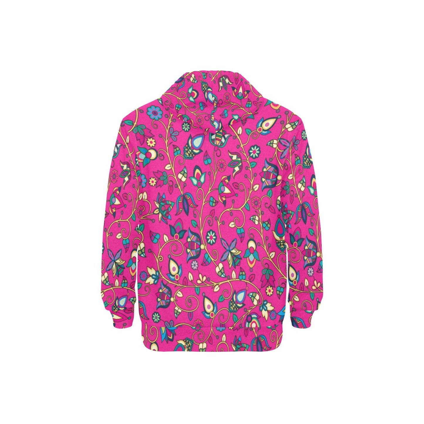 Thorny Path Pink Men's Long Sleeve Fleece Hoodie