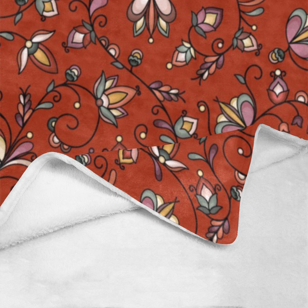 Burnt Sky Petals Red Ultra-Soft Micro Fleece Blanket 40"x50"