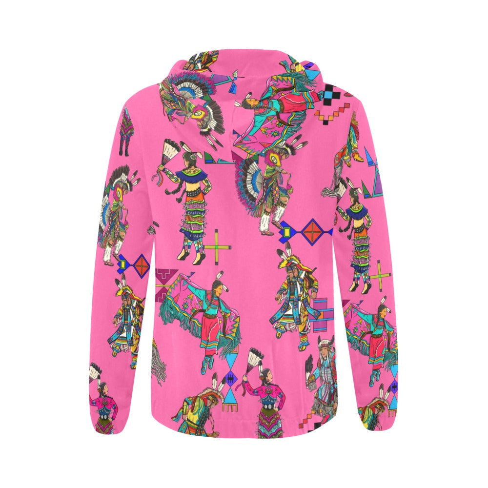Grand Entry Dancer Pink Full Zip Hoodie for Women