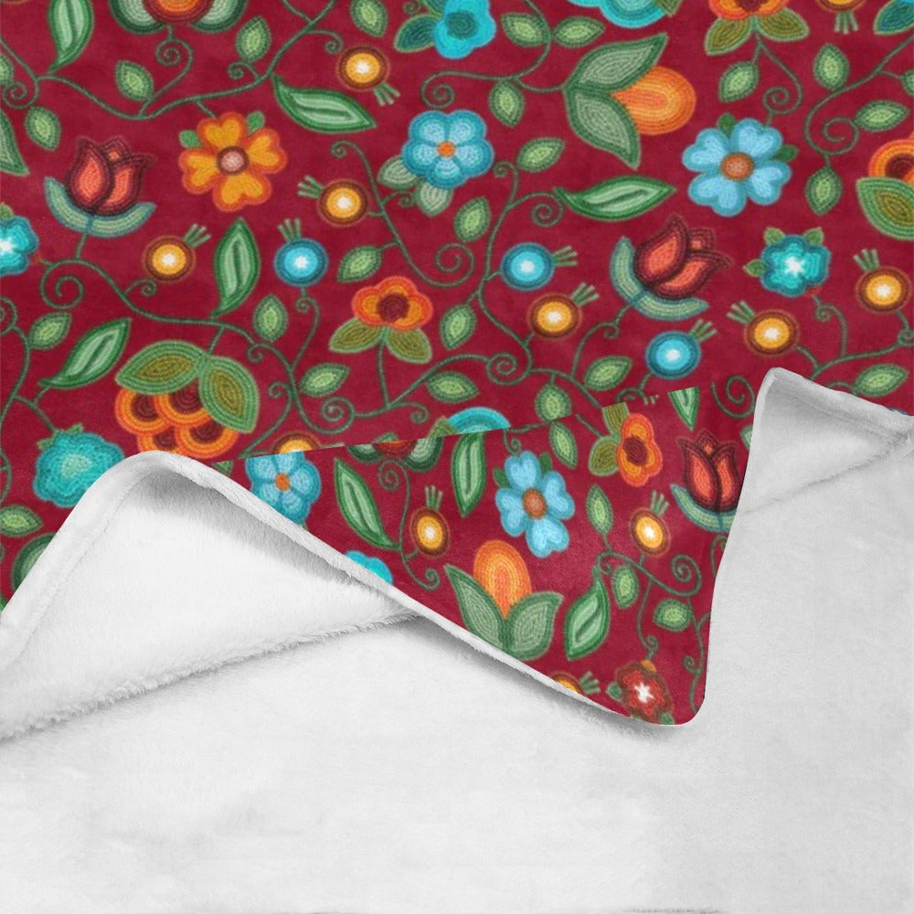 Prairie Fire Petals Red Large Micro Fleece Blanket