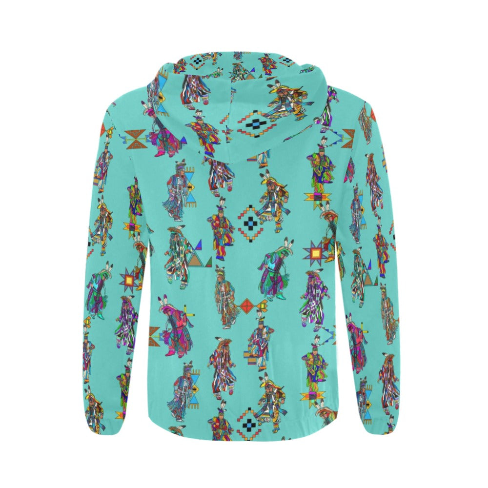 Men's Grass Dancers Eggshell Blue Zip Hoodie