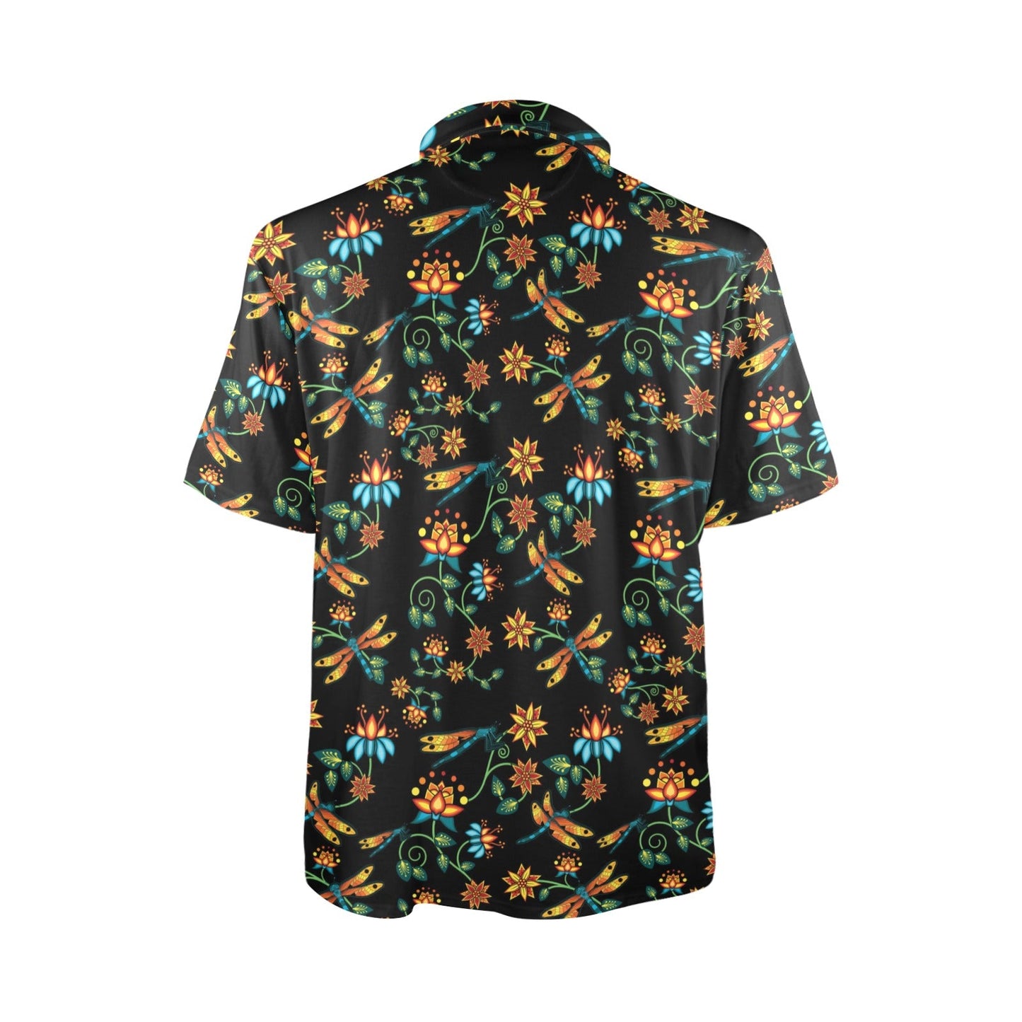 Dragon Lily Noir Polo Shirt