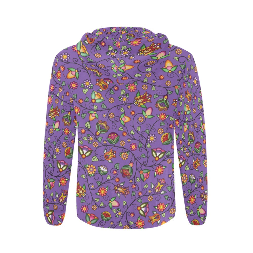 Heartbeat Petals Purple Men's Zipper Hoodie