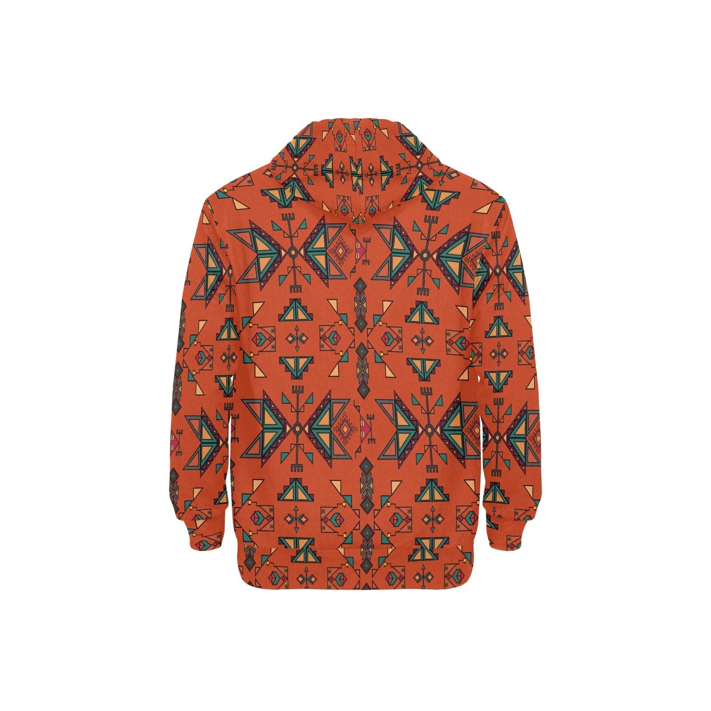 Arrow Dawn Orange Men's Long Sleeve Fleece Hoodie