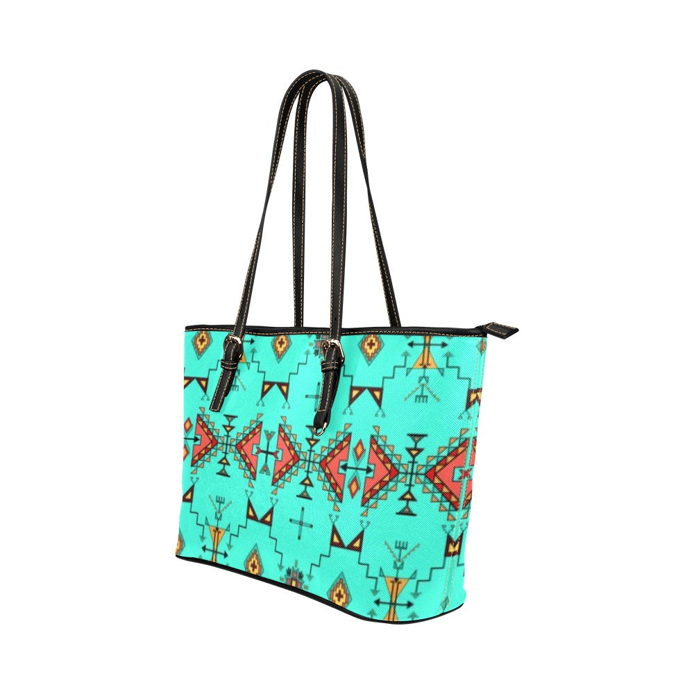 Thunder Flight Turquoise Leather Tote