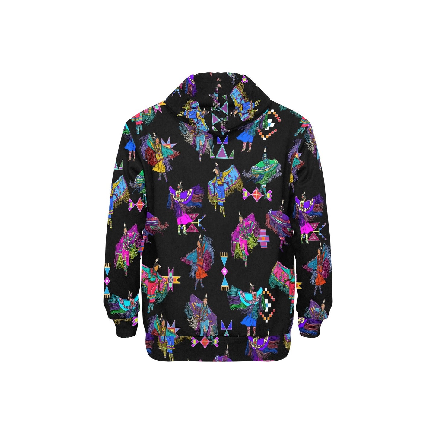 Women's Fancy Dancers Black Men's Long Sleeve Fleece Hoodie