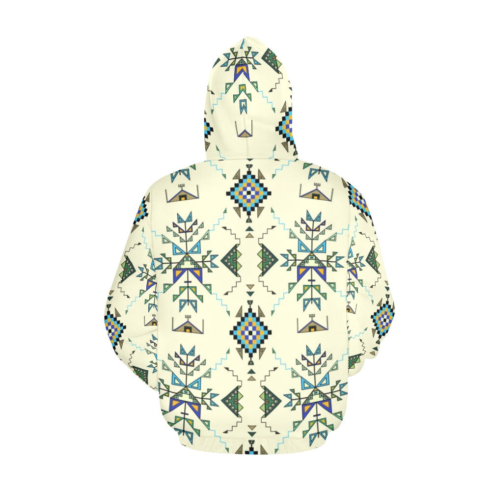 Bear Shield Cream Hoodie for Women