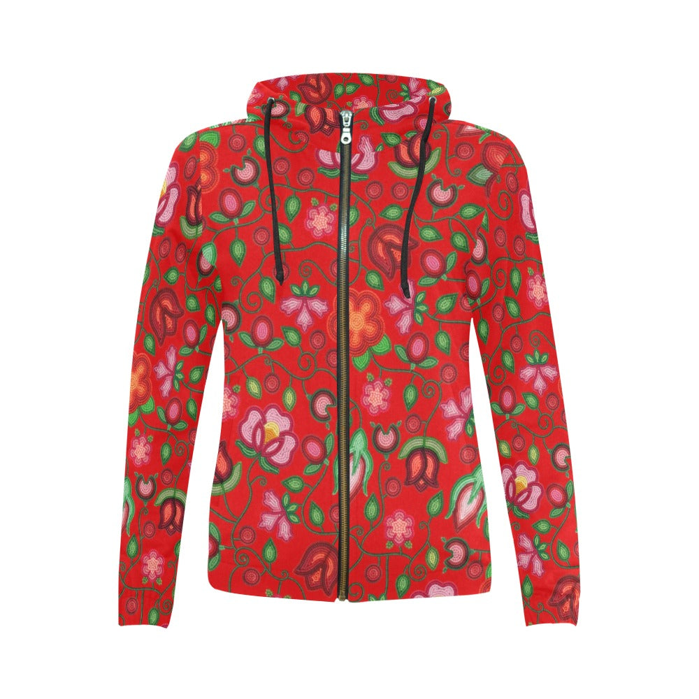 Rose Reverie Full Zip Hoodie For Women