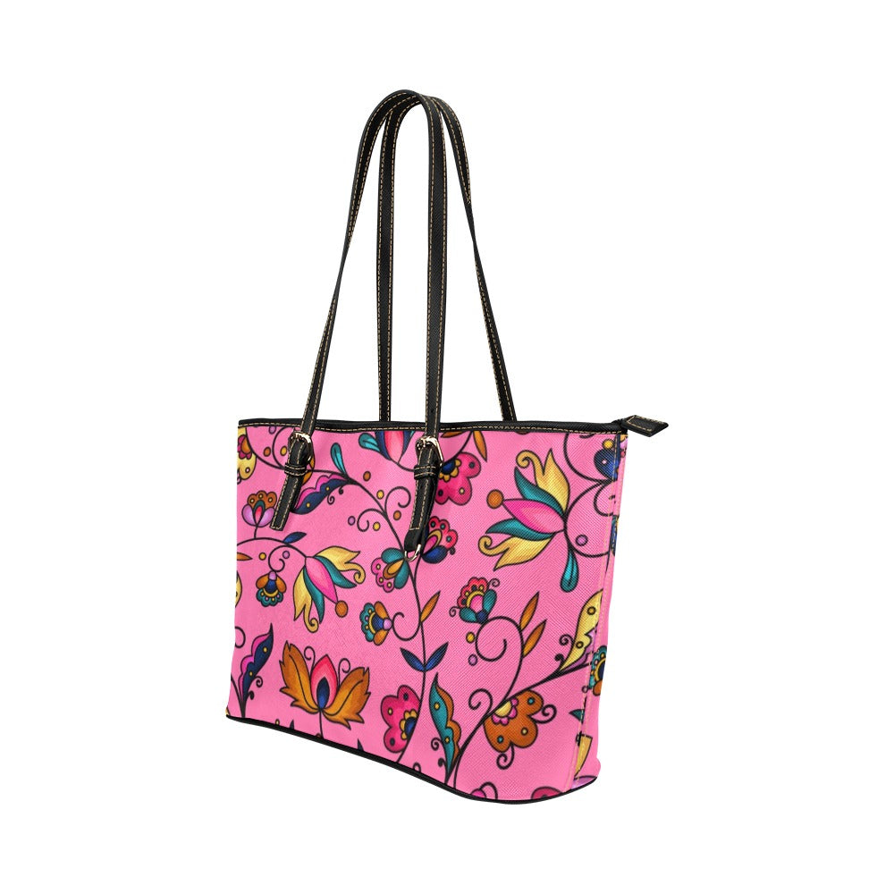 Copper Prairie Petals Pink Leather Tote
