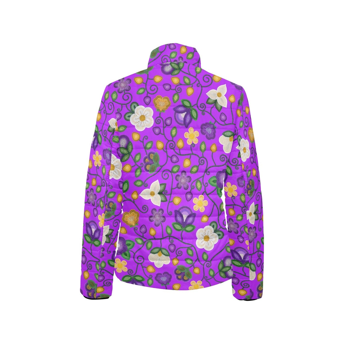 Midnight Moss Bloom Purple Stand Collar Jacket