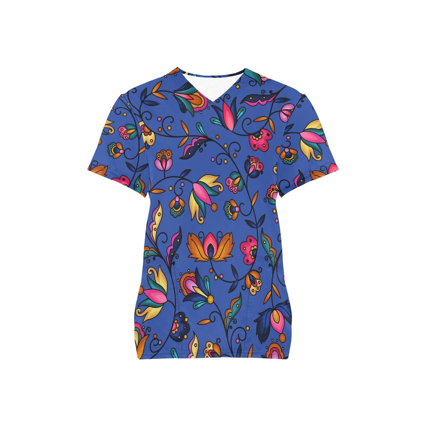 Copper Prairie Petals Scrub Top