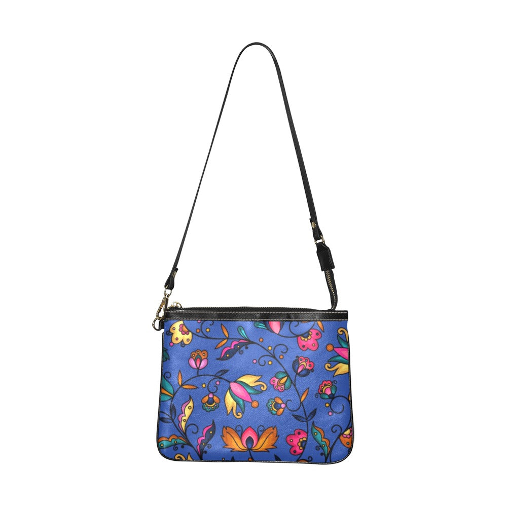 Copper Prairie Petals Blue Small Shoulder Bag