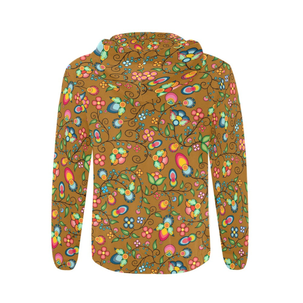 Floral Bounty Fall Leaves Men's Zipper Hoodie