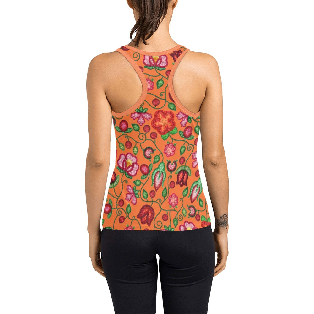 Rose Reverie Orange Racerback Tank Top