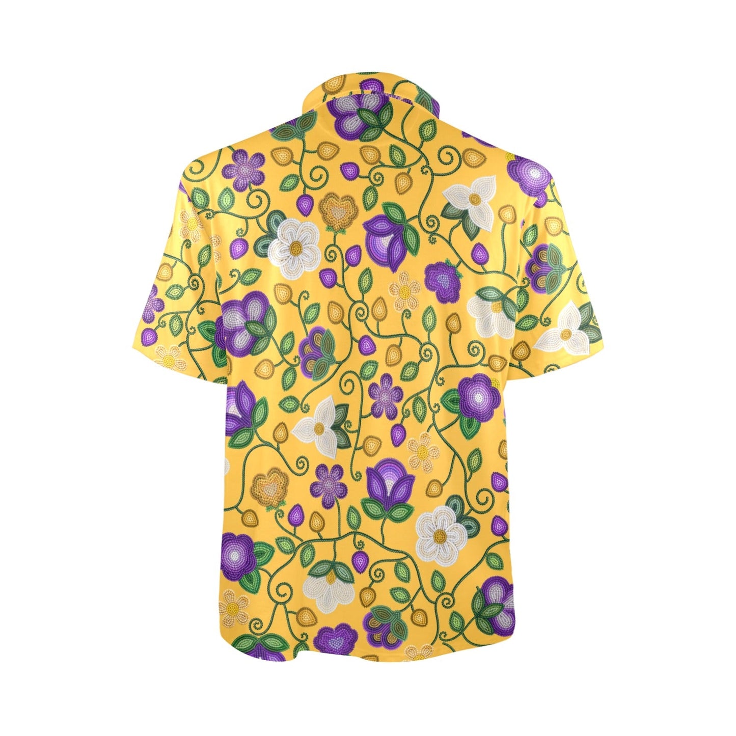 Midnight Moss Bloom Yellow Polo Shirt