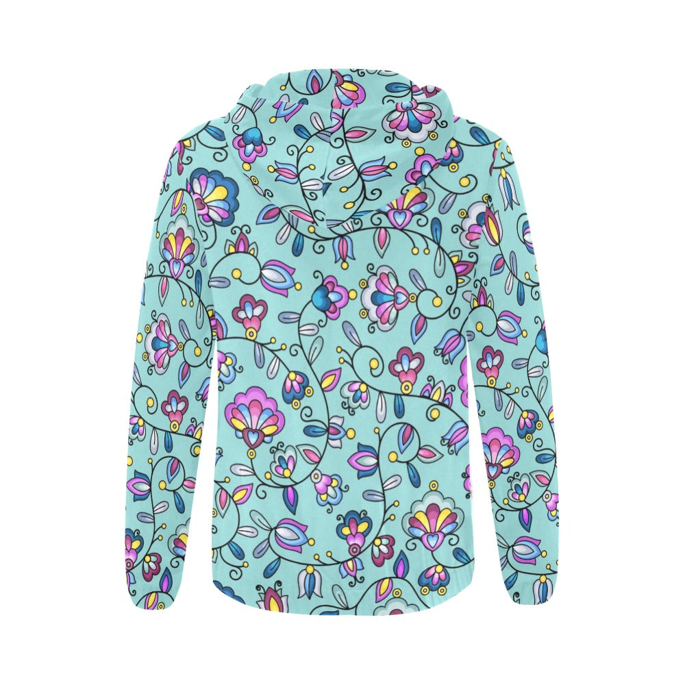 Autumn Bundle Blessing Turquoise Full Zip Hoodie for Women