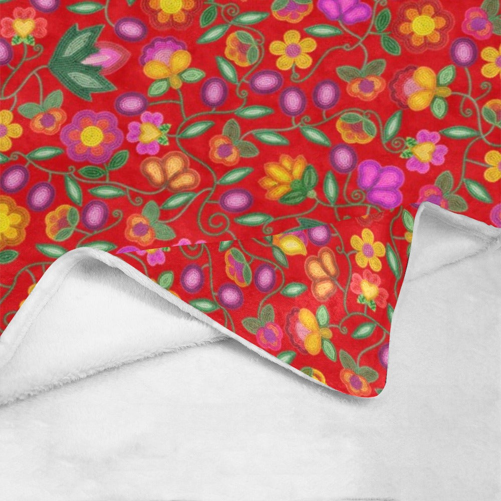 Boreal Bounty Red Large Micro Fleece Blanket