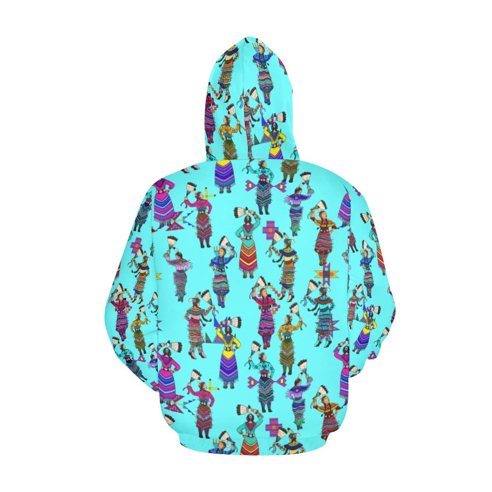 Women's Jingle Dancers Turquoise Hoodie for Women