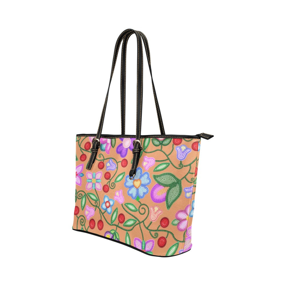 Petal Harmony Terracotta Leather Tote