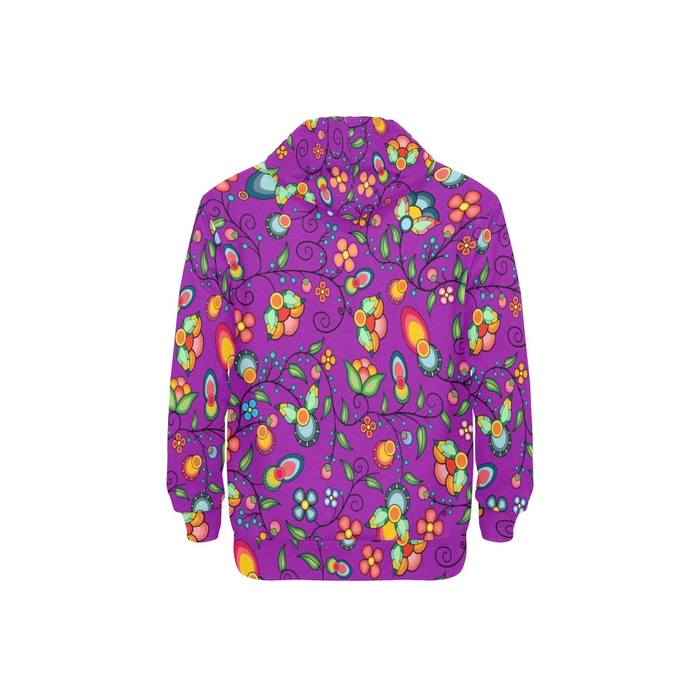 Floral Bounty Purple Men's Long Sleeve Fleece Hoodie