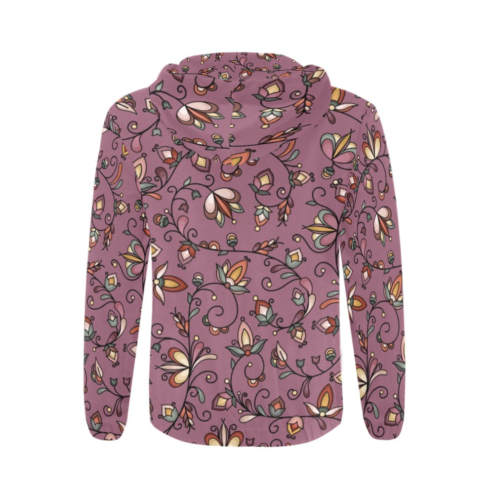 Burnt Sky Petals Magenta Zip Hoodie