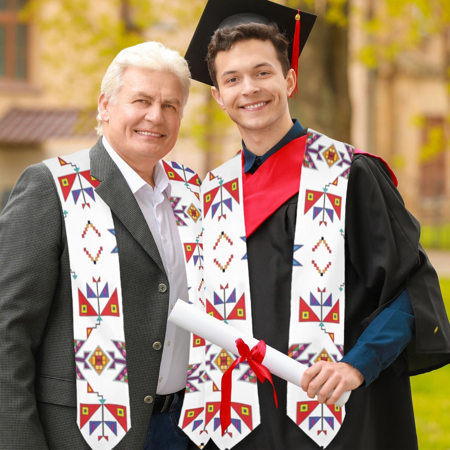 Scattered Generations White Graduation Stole