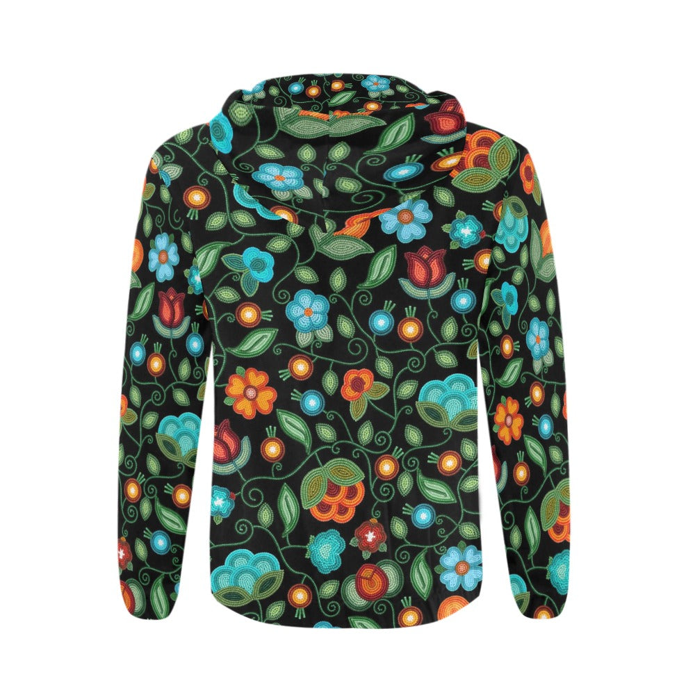 Prairie Fire Petals Black Zip Hoodie