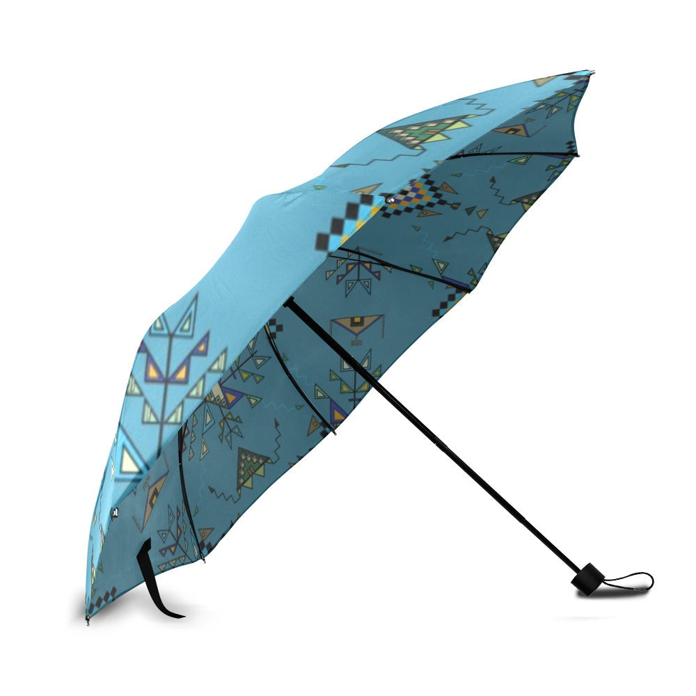 Bear Shield Blue Foldable Umbrella
