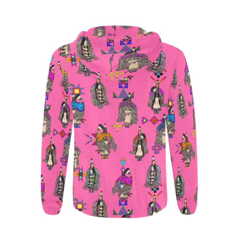 Women's Tradish Dancers Pink Men's Zipper Hoodie