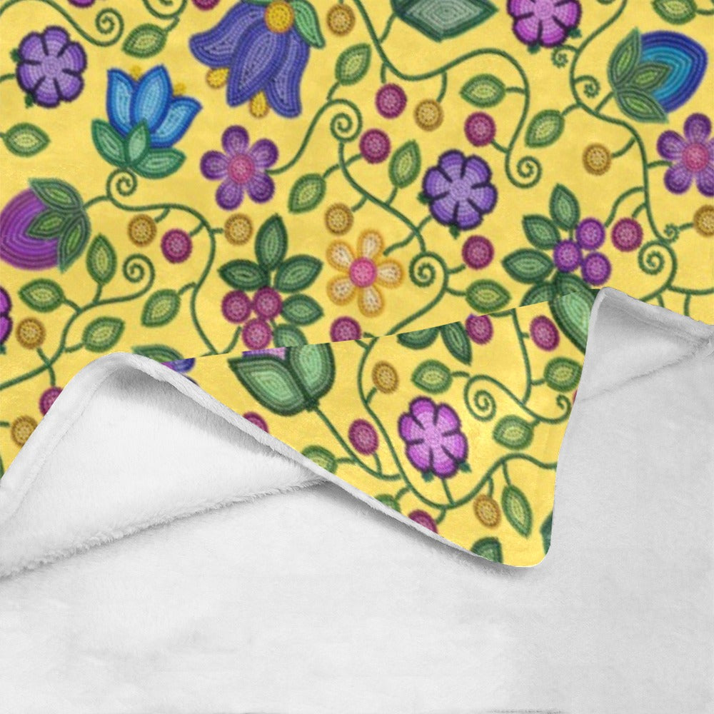 Bloom Uplift Yellow Small Micro Fleece Blanket
