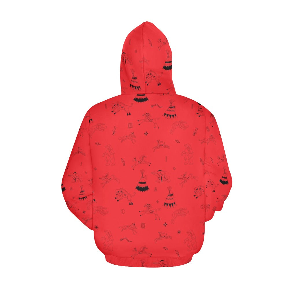 Ledger Dabbles Red Hoodie for Women