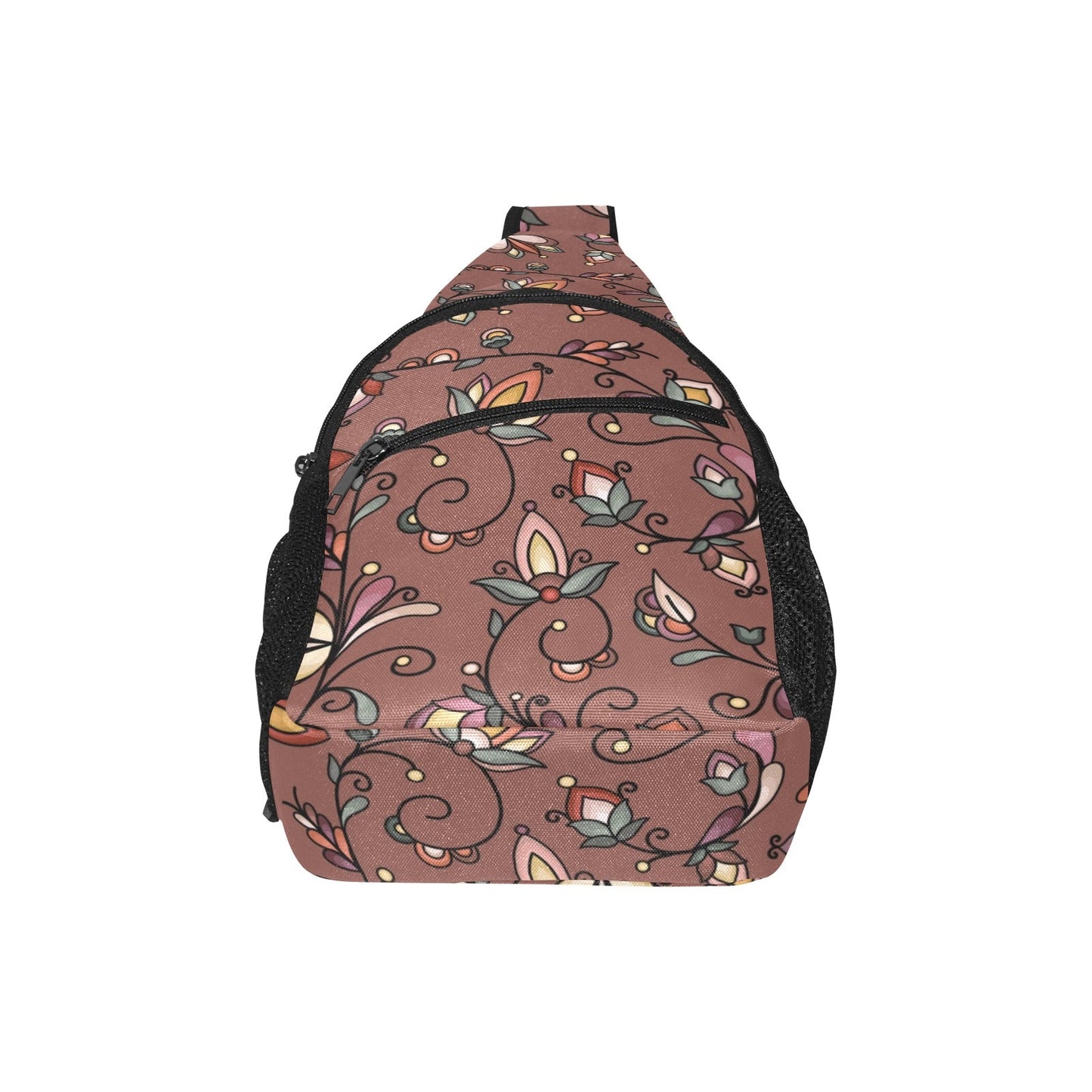 Burnt Sky Petals Brown Chest Bag
