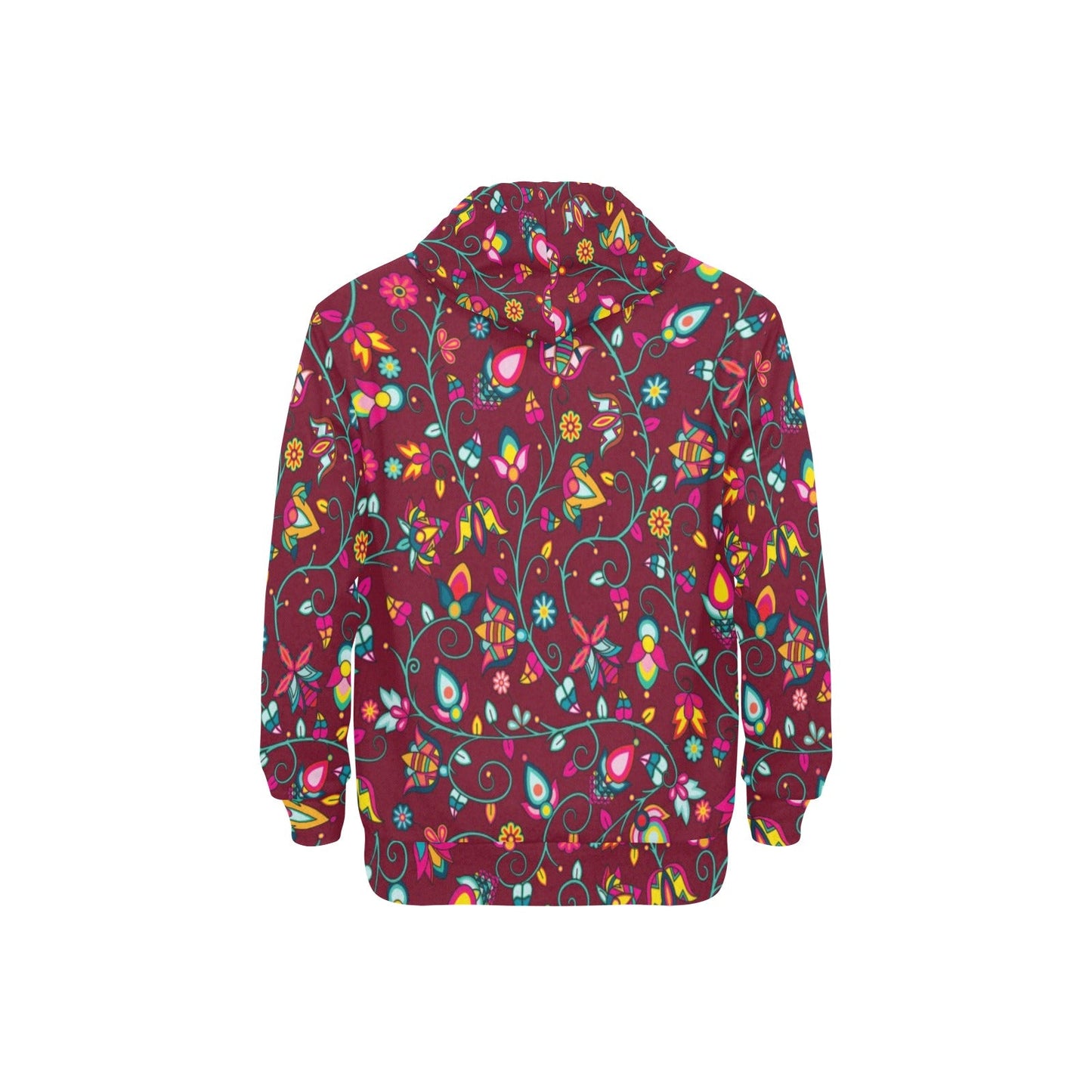 Thorny Path Cranberry Men's Long Sleeve Fleece Hoodie