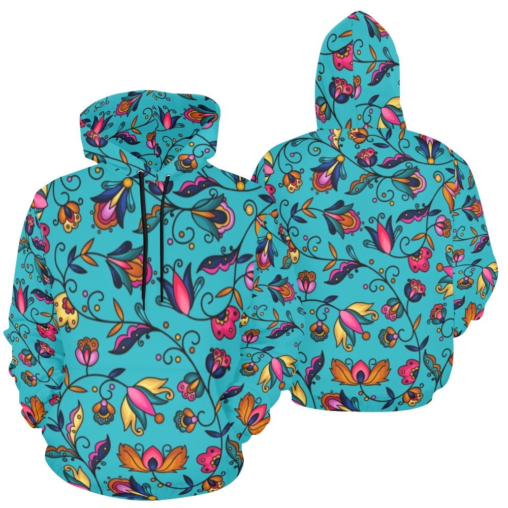 Copper Prairie Petals Turquoise Hoodie for Men