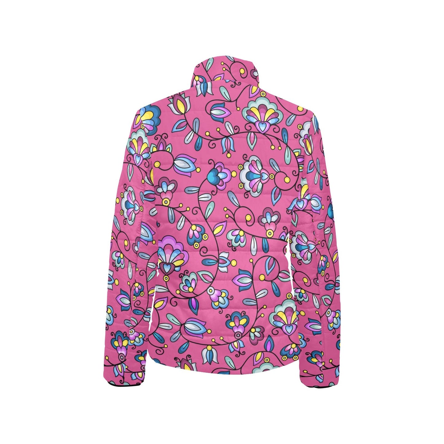 Autumn Bundle Blessing Pink Women's Stand Collar Padded Jacket