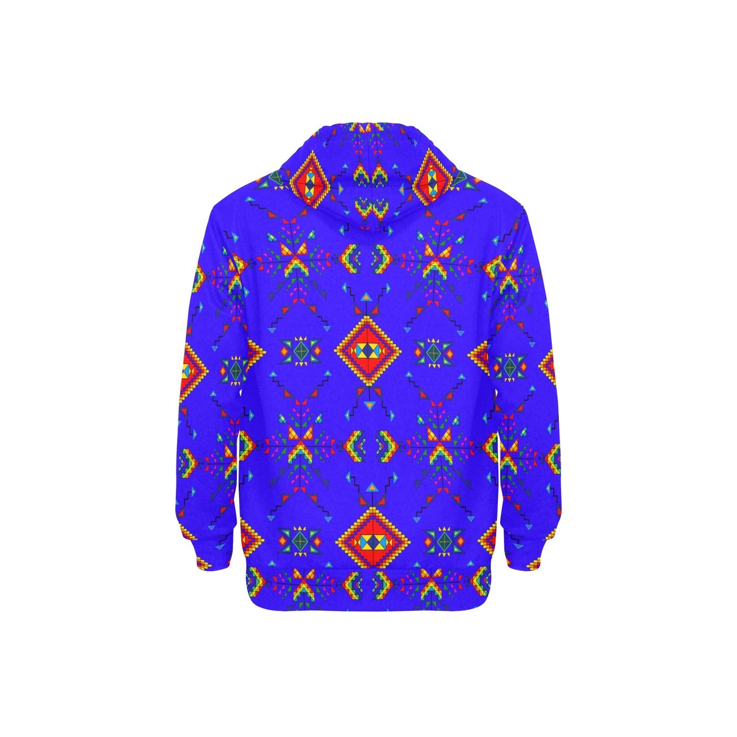 Buffalo Jump Blue Men's Long Sleeve Fleece Hoodie