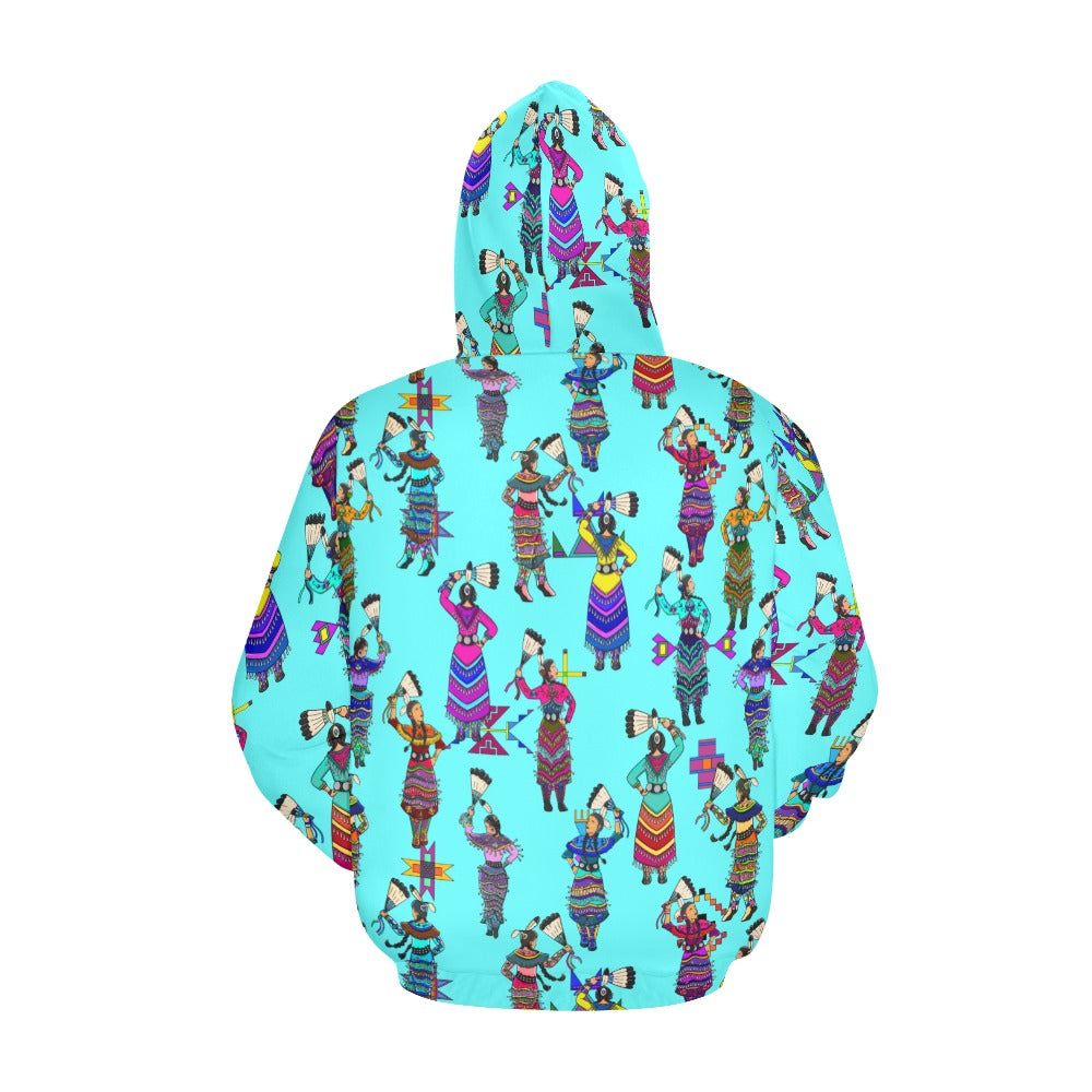 Women's Jingle Dancers Turquoise Hoodie for Men