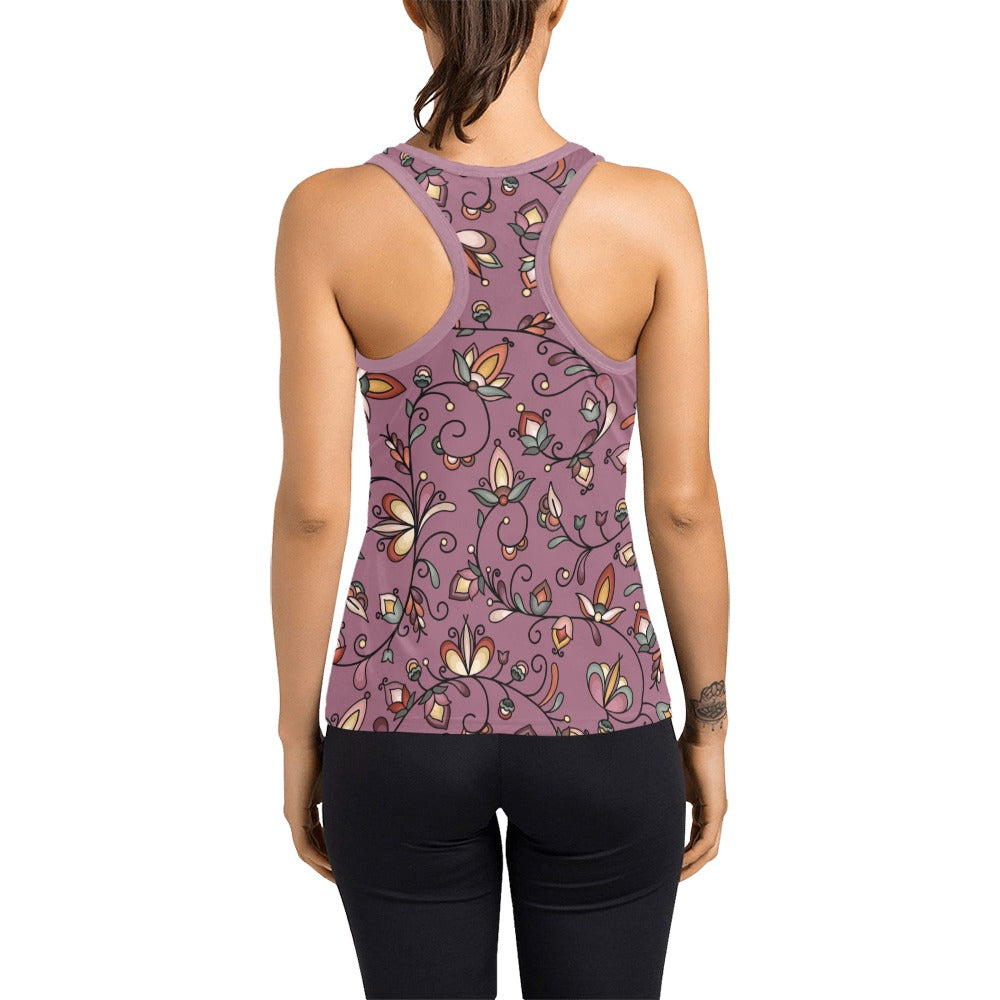 Burnt Sky Petals Magenta Women's Racerback Tank Top