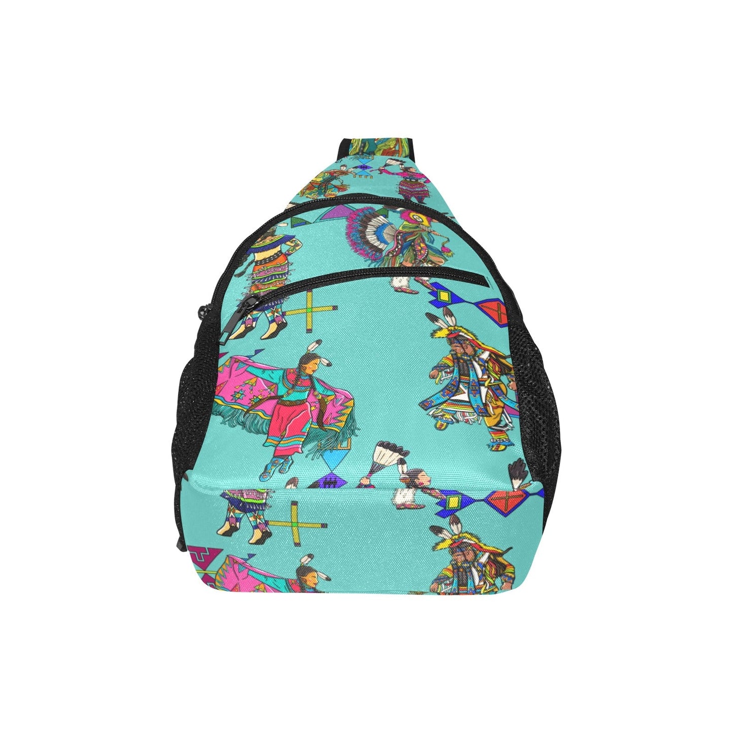 Grand Entry Dancers Eggshell Blue Chest Bag